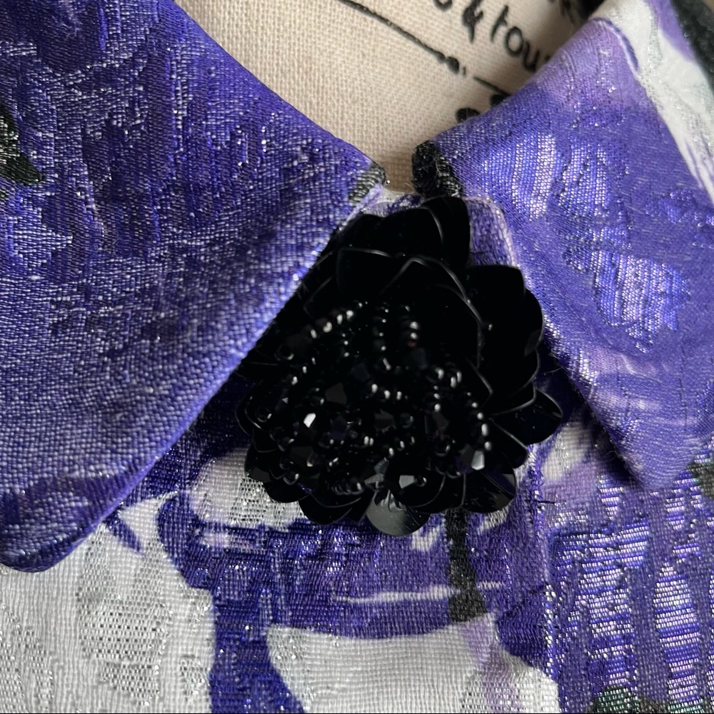 Basler Vintage Shimmer Abstract Design Blazer Pur… - image 3